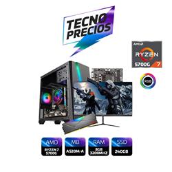 PROMO PC AMD RYZEN 7 5700G DDR4 8GB SSD 240GB MONITOR 22.